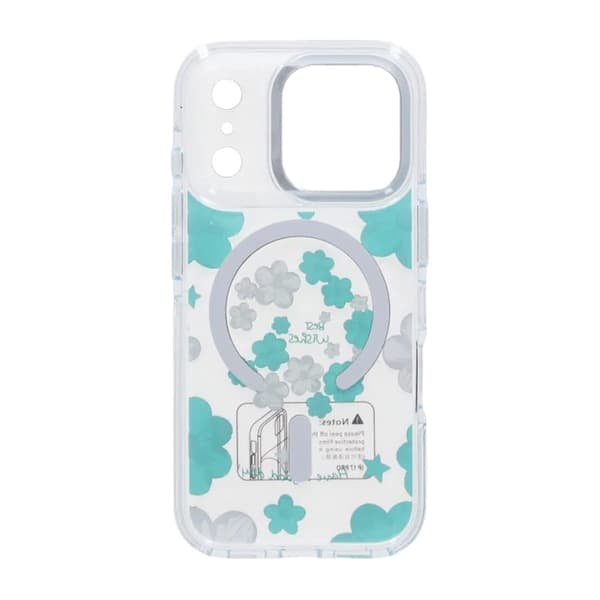 Gradient Blomster Magnetisk Cover Til iPhone 17 Pro Grøn