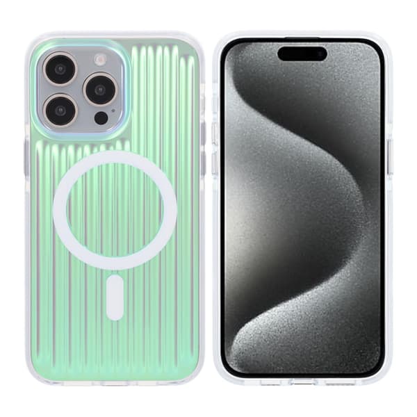 Model reflekterende farve Magnetisk etui til iPhone 15 Pro Max Grøn
