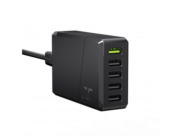 Green Cell Væglader ChargeSource 5, 5xUSB, 52W, Hurtig Opladning