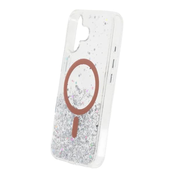 Glitrende MagSafe Cover med Stjerner til iPhone 17 - Orange