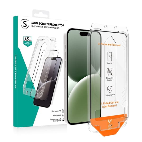 SiGN Näytönsuoja iPhone Air – EZ Apply pölyttömällä asettimella