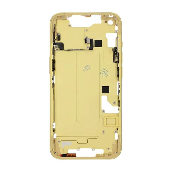 iPhone 14 Bagcover Mellemramme OEM Gul Med Smådele