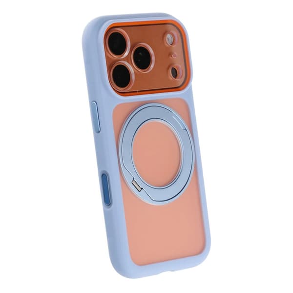 Clear Glow 360 Roterende MagSafe Stand Cover til iPhone 17 Pro Max/18 Pro Max Himmelblå