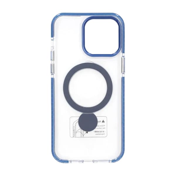 Skal Magsafe til iPhone 14 Pro - Transparent blå med ringstativ