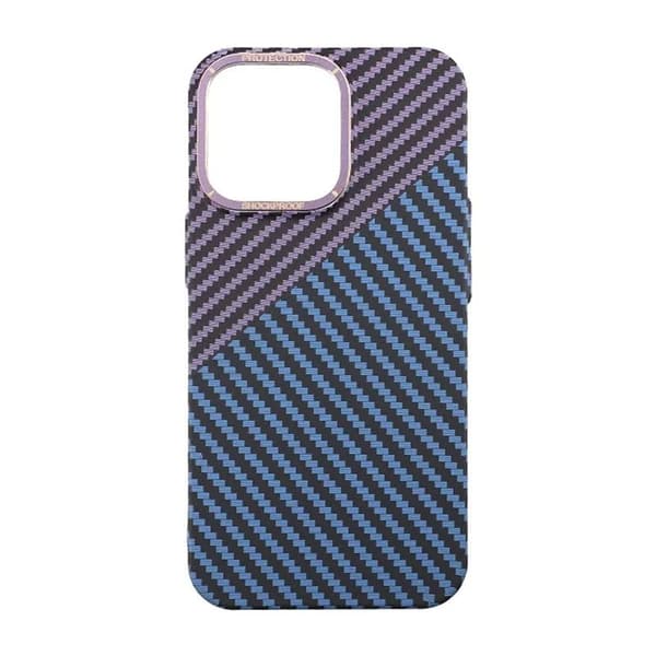iPhone 15 Pro Max Mobilskal i Kolfiber - Lila/Blå