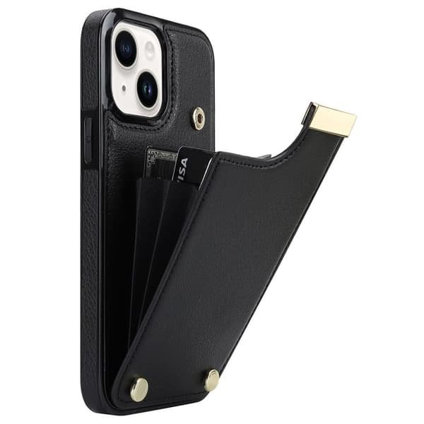 iPhone 15 -kotelo korttipidikkeellä - Musta