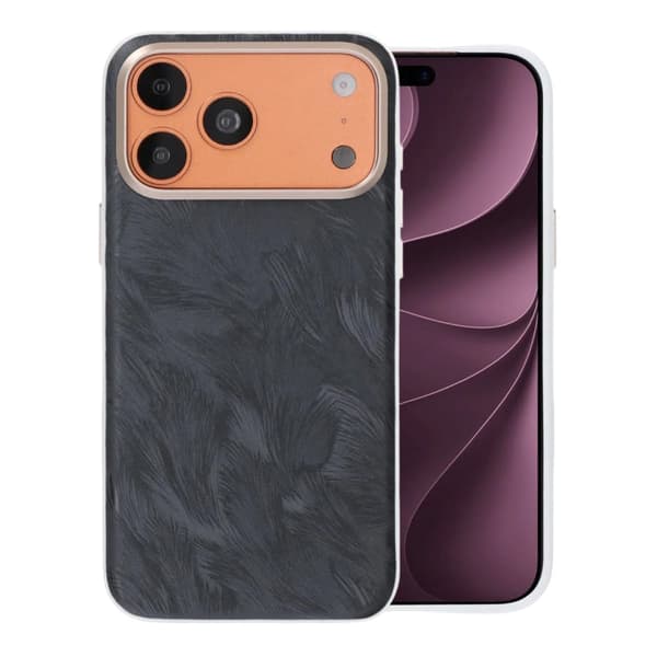 Plume Tekstureret Vegansk-Læder Magnetisk Etui Til iPhone 17 Pro Max/18 Pro Max Sort