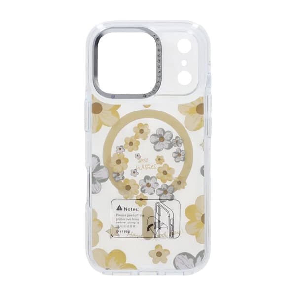 Gradient Blomstret Magnetisk Cover Til iPhone 17 Pro Gul
