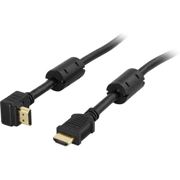 DELTACO HDMI-kabel 2m vinklad – svart