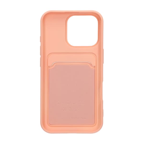 Mobilskal iPhone 16 Pro Max Silikon med Korthållare - Rosa