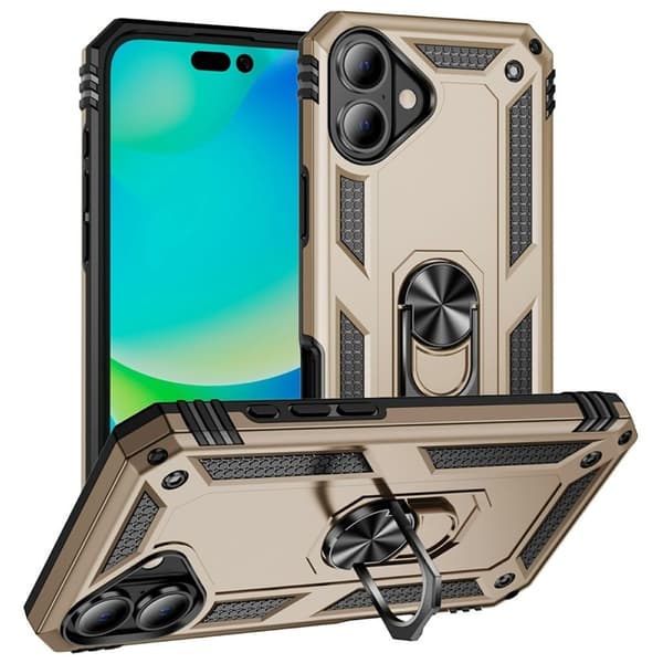 iPhone 17 Cover med Ringholder - Guld