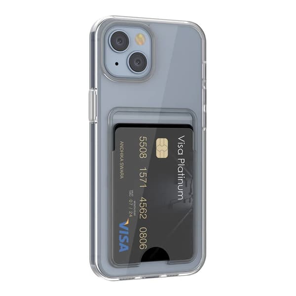 iPhone 14 Cover med Kortholder TPU - Transparent