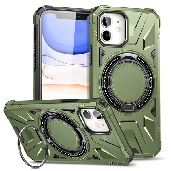 iPhone 11 Cover med stativ - Mørkegrøn