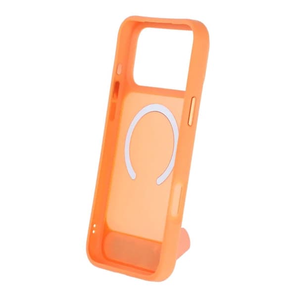 Black Feather Inclined Bracket Magnetic Case - iPhone 17 Pro Orange