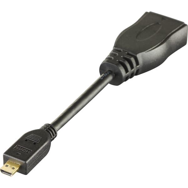 DELTACO HDMI-sovitin, micro HDMI uros - naaras, musta