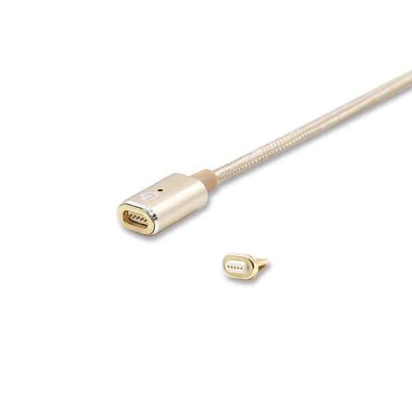 Magnetisk Micro-USB Flettet kabel - Guld