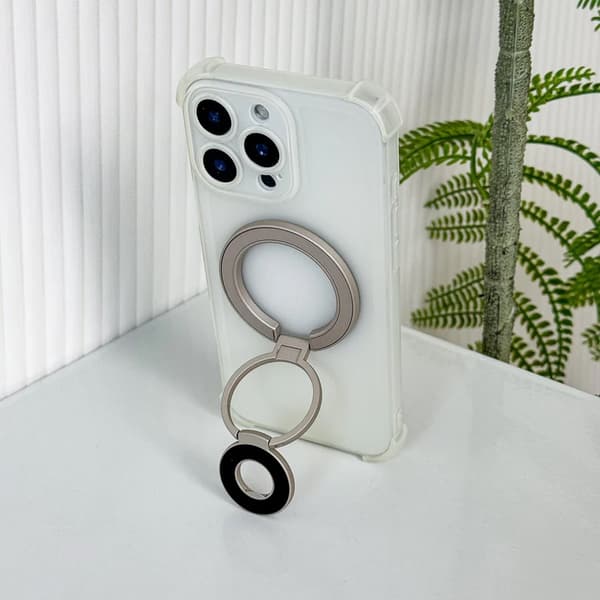 Foldable Double Magnetic Phone Ring Holder Gold