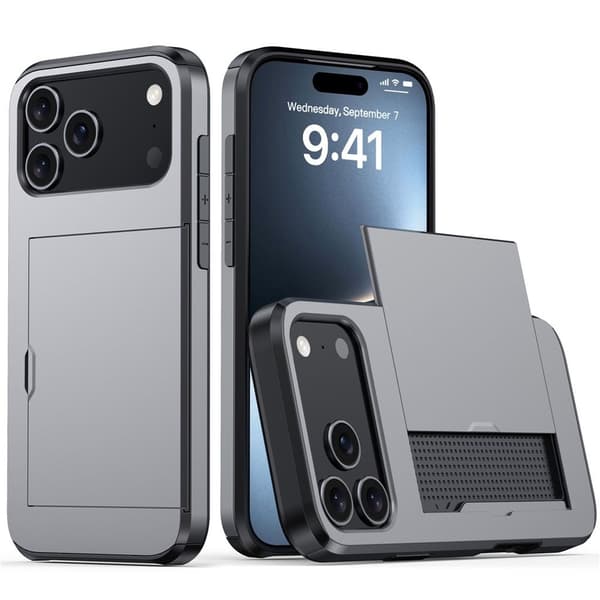 Etui med kortholder iPhone 18 Pro Max, iPhone 17 Pro Max - Grå