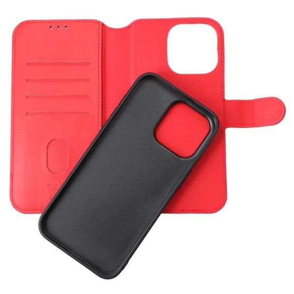 iPhone 15 Pro Max Plånboksfodral Magnet Rvelon - Röd