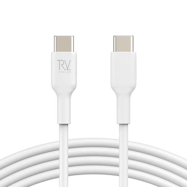 Rvelon USB-C till USB-C Kabel 1m - Vit