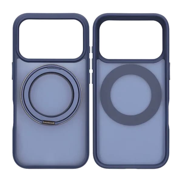 Mobilcover Roterende Magnetisk Stativ til iPhone 17 Pro - Blå