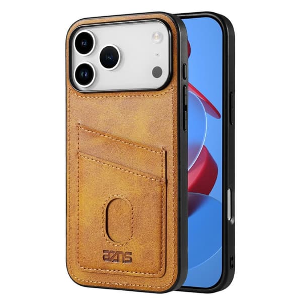 Fodral med kortplatser PU-läder iPhone 18 Pro Max, iPhone 17 Pro Max - Brun