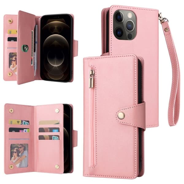 iPhone 12 Pro Max Cover med stativ - Rosaguld