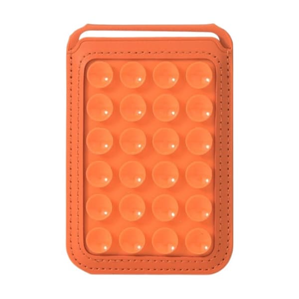Foldable Suction Cup Phone Stand & Card Holder Orange