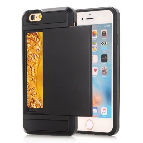 IPhone SE osv. etui med kortholder - Sort