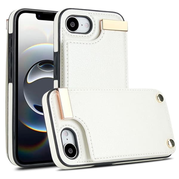 iPhone 17e/16e etui med kortholder - hvid