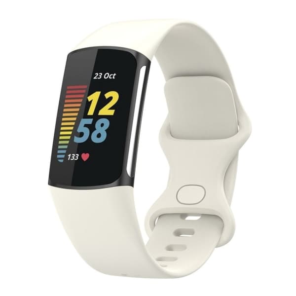 Fitbit Charge 6 silikoninen kellon ranneke - Valkoinen