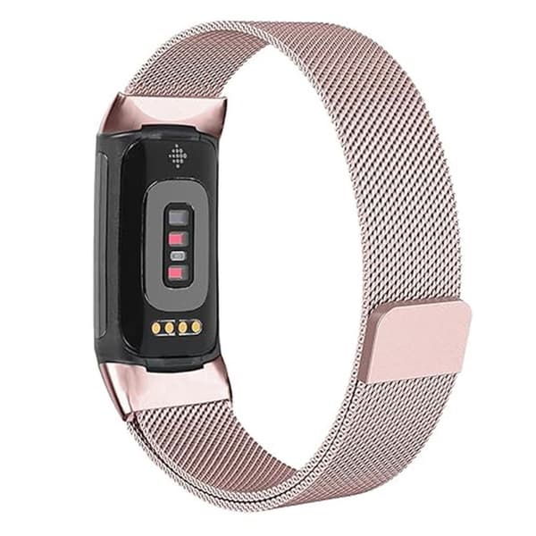 KALEBOL Fitbit Charge 6 / 5 Urrem i rustfrit stål - Rosaguld