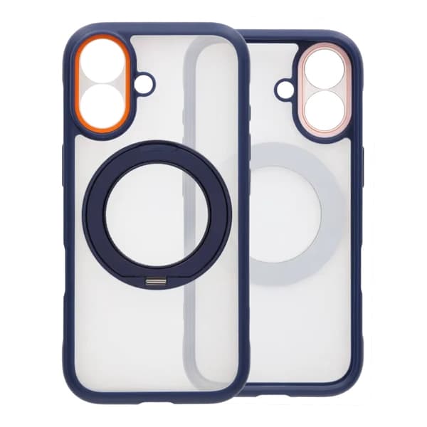 Clear Glow 360-degree Rotating MagSafe Stand Case For iPhone 17 Blue