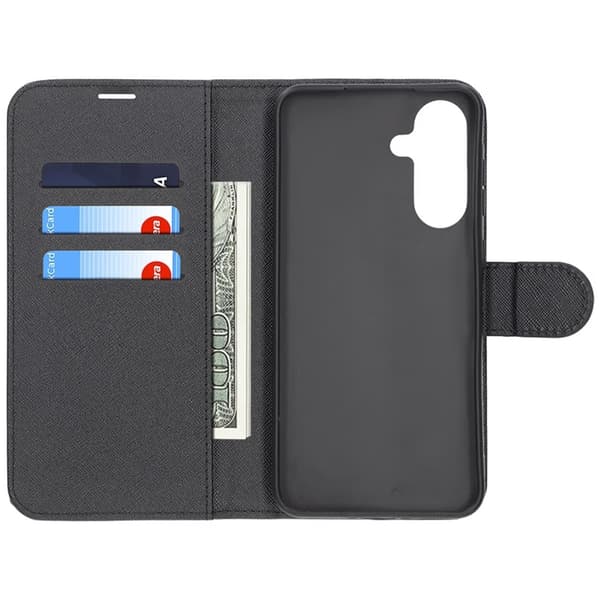 Flip Stand Læder Wallet Case Til Samsung A56 Sort