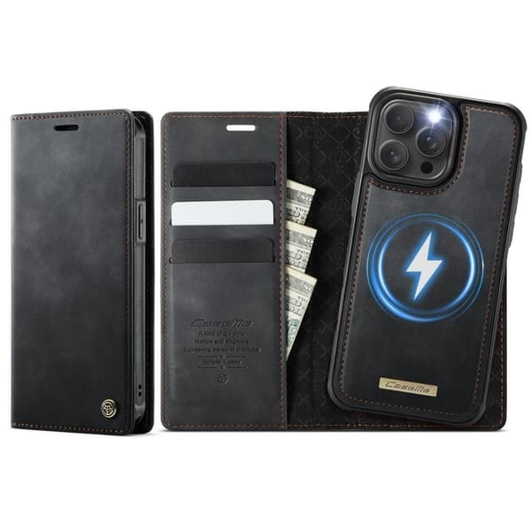 CASEME C49 iPhone 14 Pro Wallet Cover MagSafe RFID-blokering - Sort