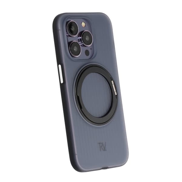 iPhone 14 Pro Rvelon Cover Roterende Magnet Stativ - Sort