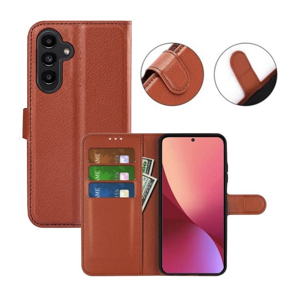 Samsung Galaxy A54 5G Plånboksfodral med Stativ - Brun