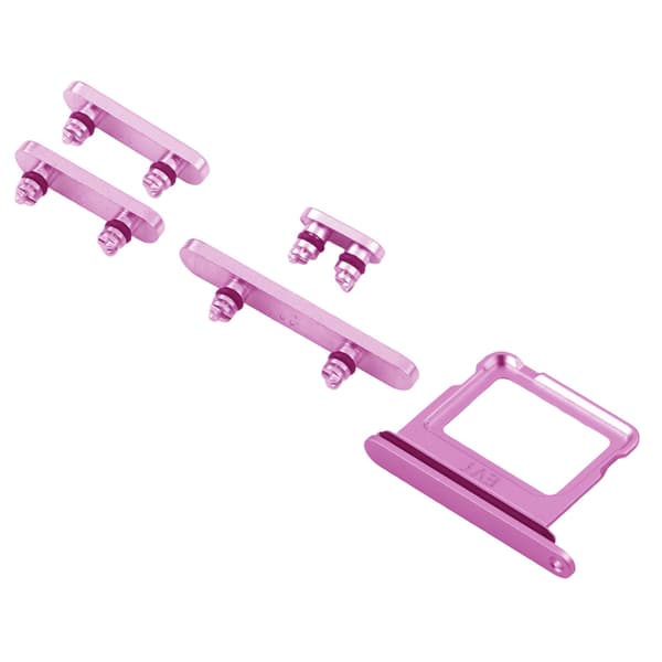 Knappar och Simkorthållare för iPhone 16/16 Plus - Rosa