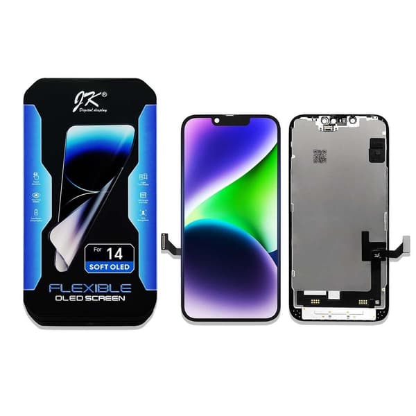 iPhone 14 Soft OLED Skærmsamling – JK Premium