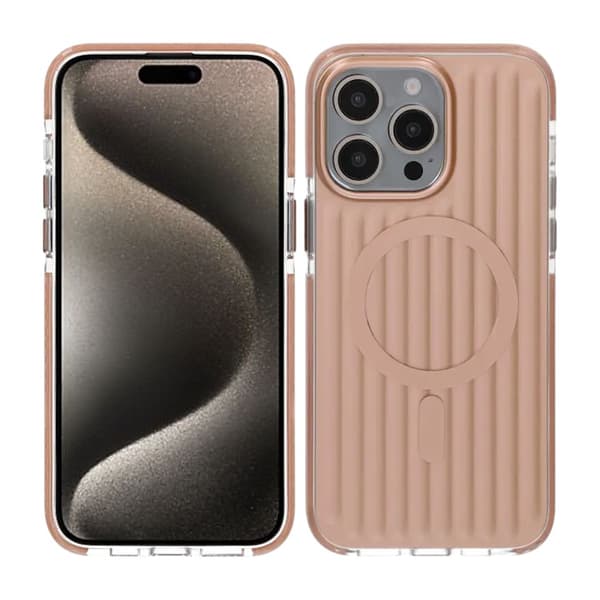 Mønstret TPU-cover til iPhone 15 Pro Max med MagSafe - Guld