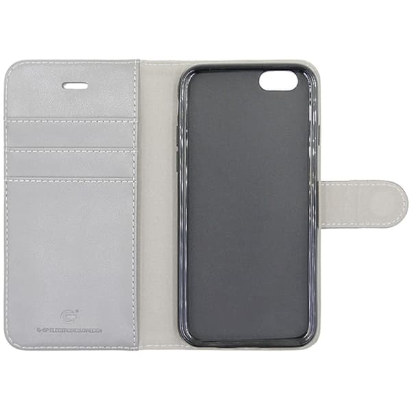 iPhone 6/6S Plånboksfodral Läder med Stativ - Grå