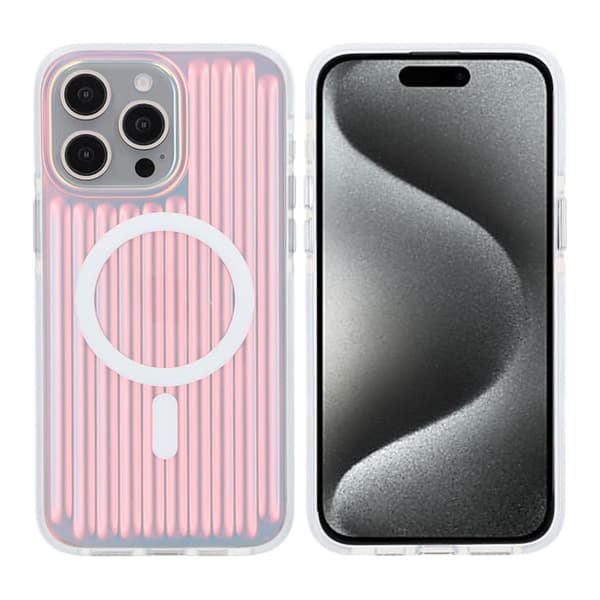 Model reflekterende farve Magnetisk etui til iPhone 15 Pro Max Rød