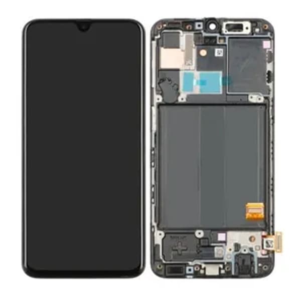 Samsung Galaxy A40 Original Display med Formonteret Ramme - Sort