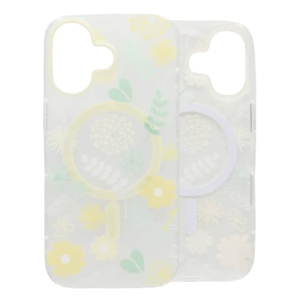 Mat MagSafe-cover med blomster til iPhone 17 - Gul