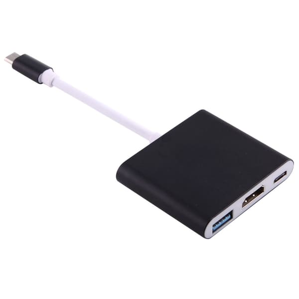 Adapter USB-C til HDMI - USB-A - USB-C - Sort