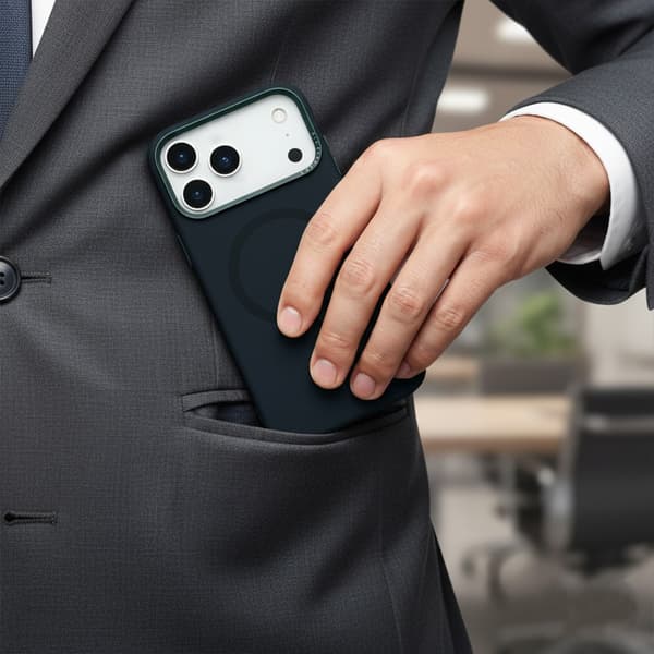 Metal Eagle Eye Flydende Magnetisk Silikone Cover iPhone 17 Pro Max Sort