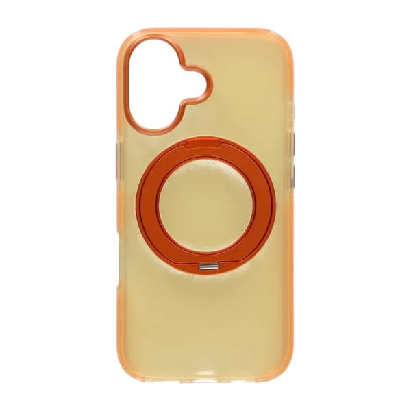 Iridescent Shockproof Case with 360-degree Rotatable Kickstand For iPhone 17 Orange