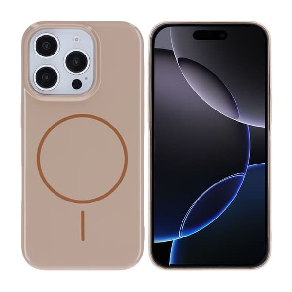Blankt design magnetisk cover til iPhone 16 Pro Guld