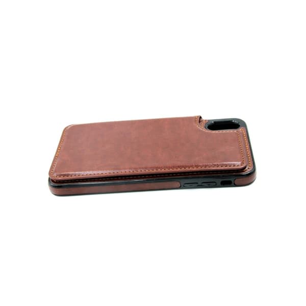iPhone XS Max Mobilskal med Kortfack - Brun