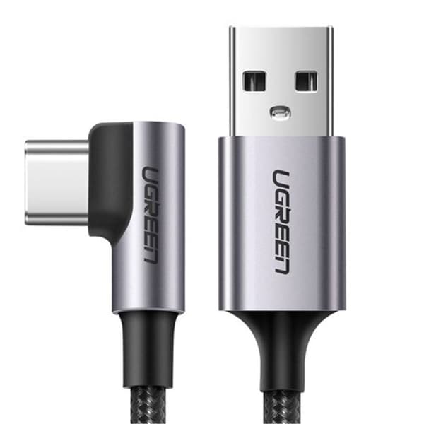 UGREEN USB-A til vinklet USB-C kabel, 2m - Space Grey